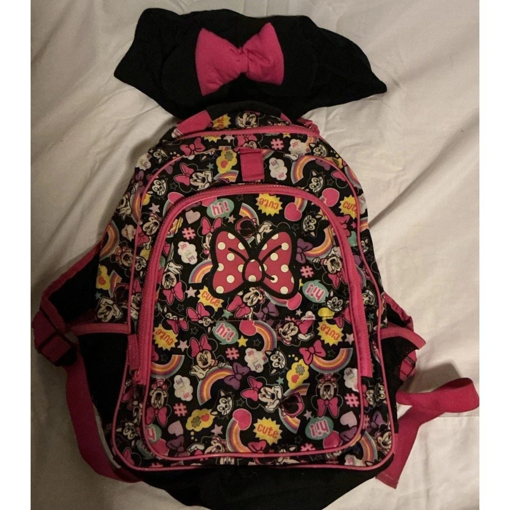 Disney Store Minnie Mouse and Figaro Backpack with Hood